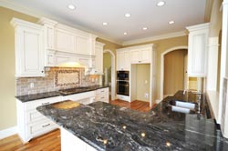 Black Granite kitchen white cabinets - Idaho Idaho